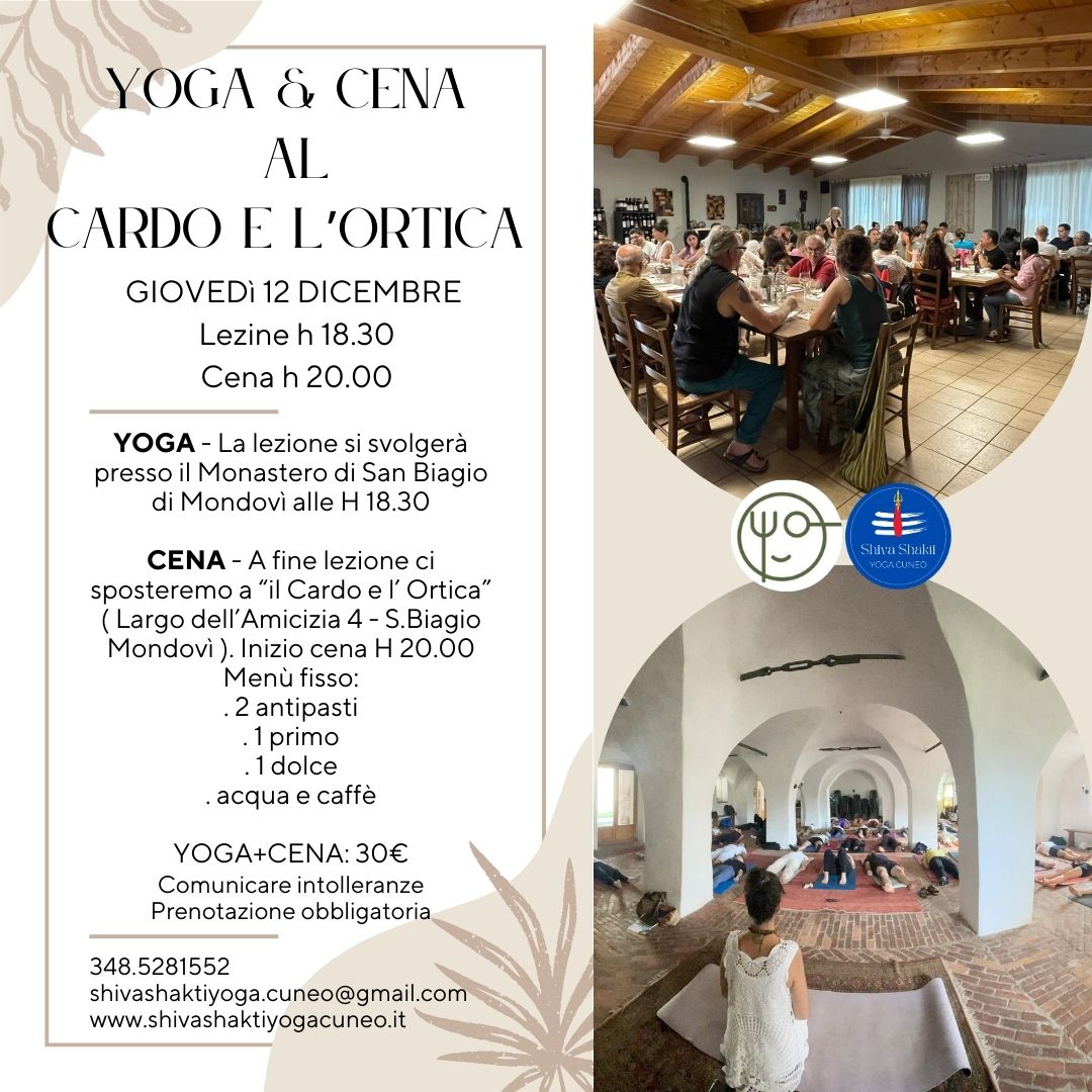 YOGA & CENA A “IL CARDO E L’ORTICA” – Giovedì 12 Dicembre